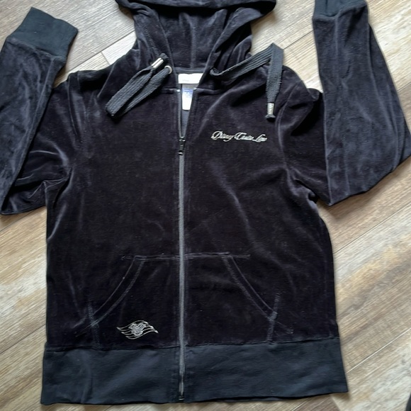 SET- Disney Cruise Line Black Velour Track Set preowned lightly used. - Picture 1 of 9